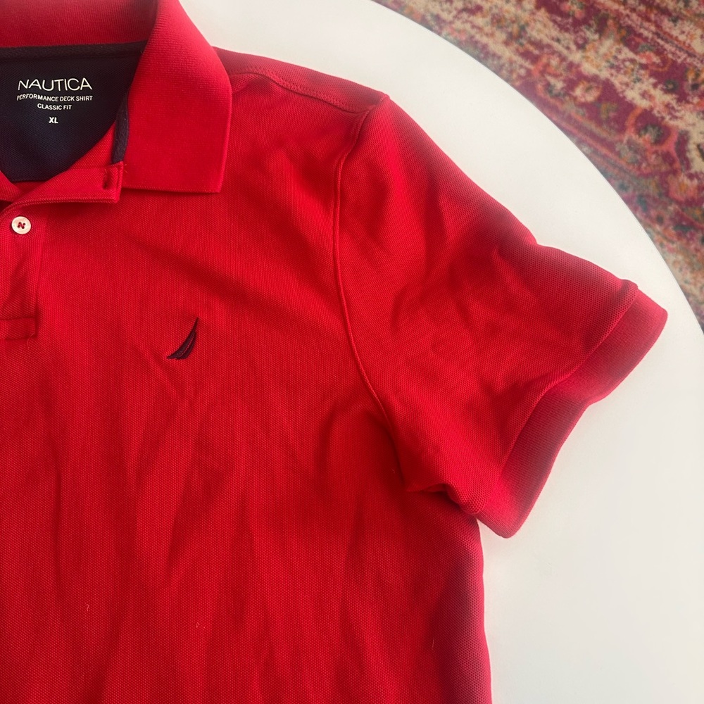 Nautica Performance Deck Polo Shirt Classic Fit in Red - Picture 3 of 7
